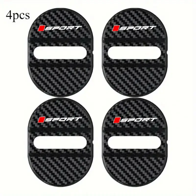 Carbon Fiber Look Car Door Lock Cover, Sporty Design, Universal Fit for All Car Models, Durable, Enhances Vehicle Appearance