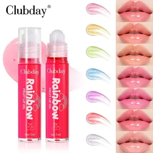 Rainbow Fruit-Scented Lip Oil, Hydrating Care, Roll-On Design, Glossy Finish, Non-Stick, Ideal for All Seasons, Perfect for Layering
