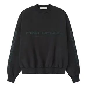 Fear of God Essentials Los Angeles Heavy Fleece Cropped Sweatshirt 'Vintage Black' 192HO256893F