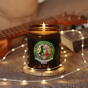 Wicked Stained Glass Candle Elphaba and Glinda Galinda Broadway Musical Gift Theater Lover Gift Wicked Movie Wicked Merch Defying Gravity