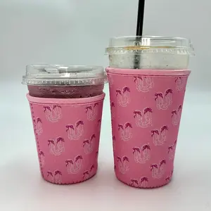 Pink cowboy boots and bow Iced Coffee Koozie - Keep Your Drinks Cold