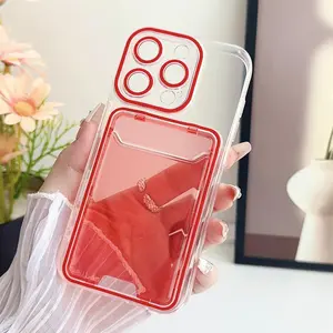 Solid Color Phone Case with Card Slot, 1 Count Anti-fingerprint Phone Protective Cover, Phone Accessory Compatible with iPhone Series