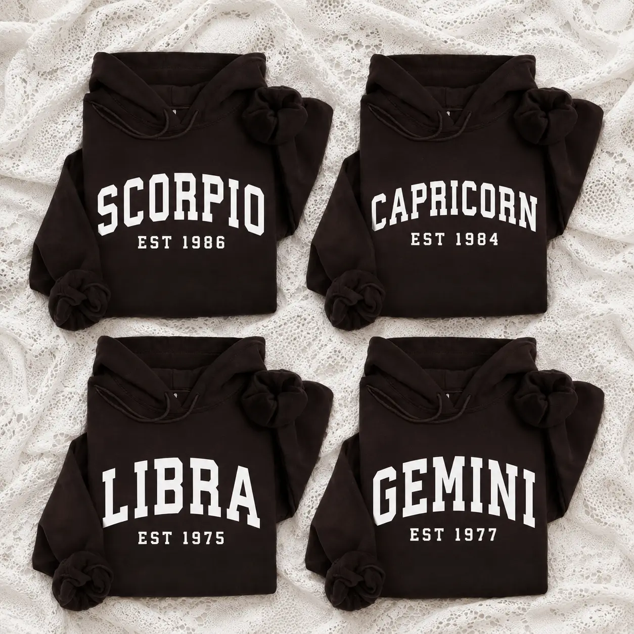 [FULL 12 ZODIAC] Custom Zodiac Hoodie, Personalized Birth Year Hoodie, Scorpio Capricorn Libra Gemini Hoodie, Vintage College Style Hoodie, Astrology Hoodie, Unisex Gildan Hoodie, Horoscope Birthday Gift -DPCLICK