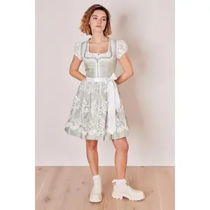 Oktoberfest Mini Dirndl 2pcs. 50cm "Zephyra" green (sizes 36,38,40)