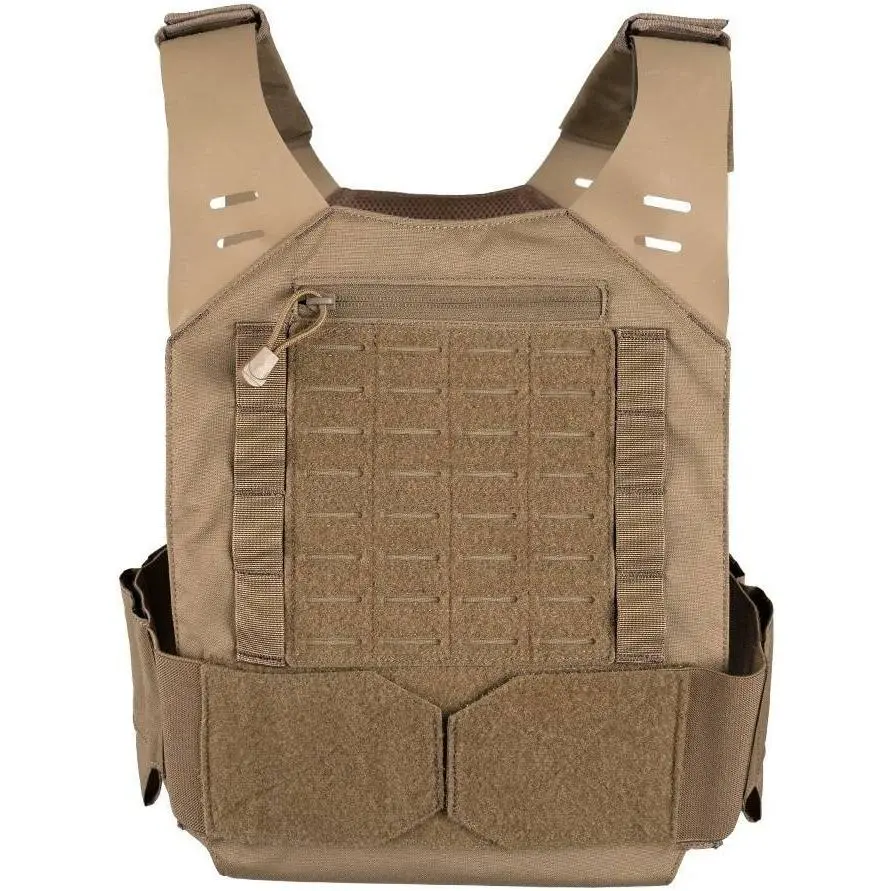 LA Police Gear Low Vis Tactical Plate Carrier, Lightweight 500D Nylon Vest with Laser Cut MOLLE, Admin & Magazine Pockets
