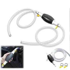 Portable PVC Soft Tube Manual Oil Pump, High Flow Hand Suction Tool, Durable Lightweight Design, Easy Grip Handle, Flexible Hose Connector