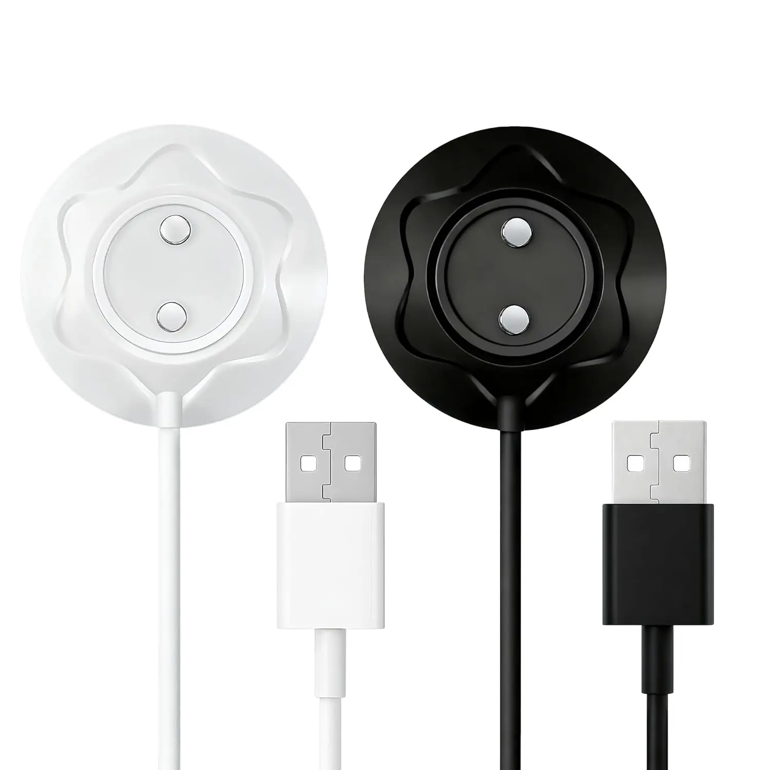 2PCS 12MM Rose Silicone Smart Charging Replacement Cables - 2.7FT DC Powered Portable Multi-Device Magnetic Cables with USB Adapter for Mobile Phones, Magnetic Silicone Cables
