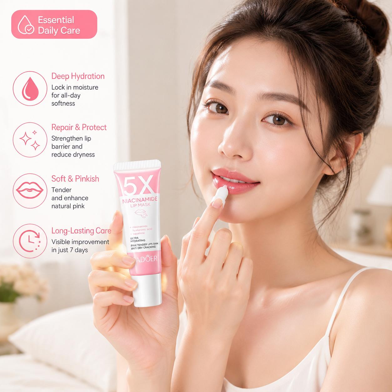 5X Niacinamide Lip Mask Hydrating & Anti Dryness Lip Care Hyaluronic Moisture Daily Gentle Hyaluronic Acid Hydrate Smooth 5X Niacinamide Lip Mask Hydrating & Anti Dryness Lip Care Hyaluronic Moisture Daily Gentle Hyaluronic Acid Hydrate Smooth