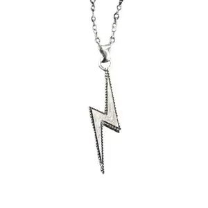 Personalized Lightning Pendant Necklace for Men Women- Stainless Steel Luminous Titanium Steel Couple Fashion Jewelry