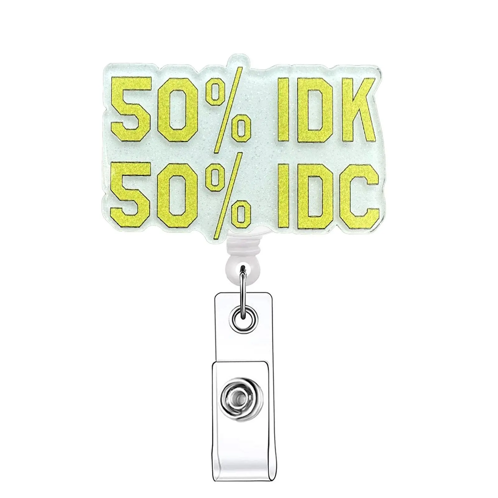 Number & Letter Pattern Retractable Badge Reel, 1 Count Acrylic ID Holder with Clip, Id Badge Holders Retractable, Nursing Student Badge Reel, Badge Supplies for Nurse Doctor Student Office Staff, Medical Badge Reel