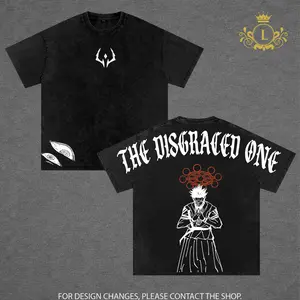 Sukuna “The Disgraced One” Vintage Washed Oversized Gym T-Shirt – Jujutsu Kaisen Anime Graphic Tee, Ryomen Sukuna Curse King Manga Shirt, Streetwear Casual Apparel, Unisex Top, Gift for JJK Fans