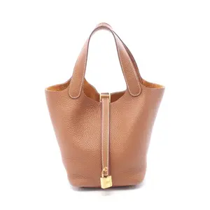 Pre-owned HERMÈS Calfskin Shoulder Bags Hermes Picotin Lock PM Taurillon Clemence Handbag