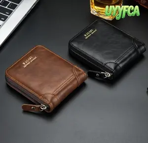 2026 New Men's Retro Zipper Wallet, PU Leather Short Bifold Card Holder, Compact RFID Blocking Purse with Multi-Card Slots and Coin Pocket, Durable for Daily Use and Travel summervibes
