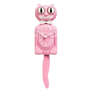 Retired Pink Satin Kitty-Cat Klock (12.75" high)