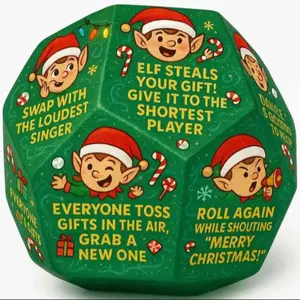 Christmas Elf Theme Exchange Gift Colorful Dice Set, Elf's Chaos Ball Dice, Perfect Holiday Party Favors & Decorations