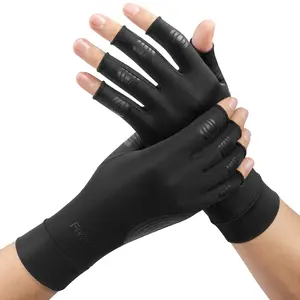 Half-Finger Compression Gloves for Carpal Tunnel Syndrome, Tendonitis, Arthritis – Relieve Wrist & Finger Pain, Pressure Support for Men & Women (1 Pair)