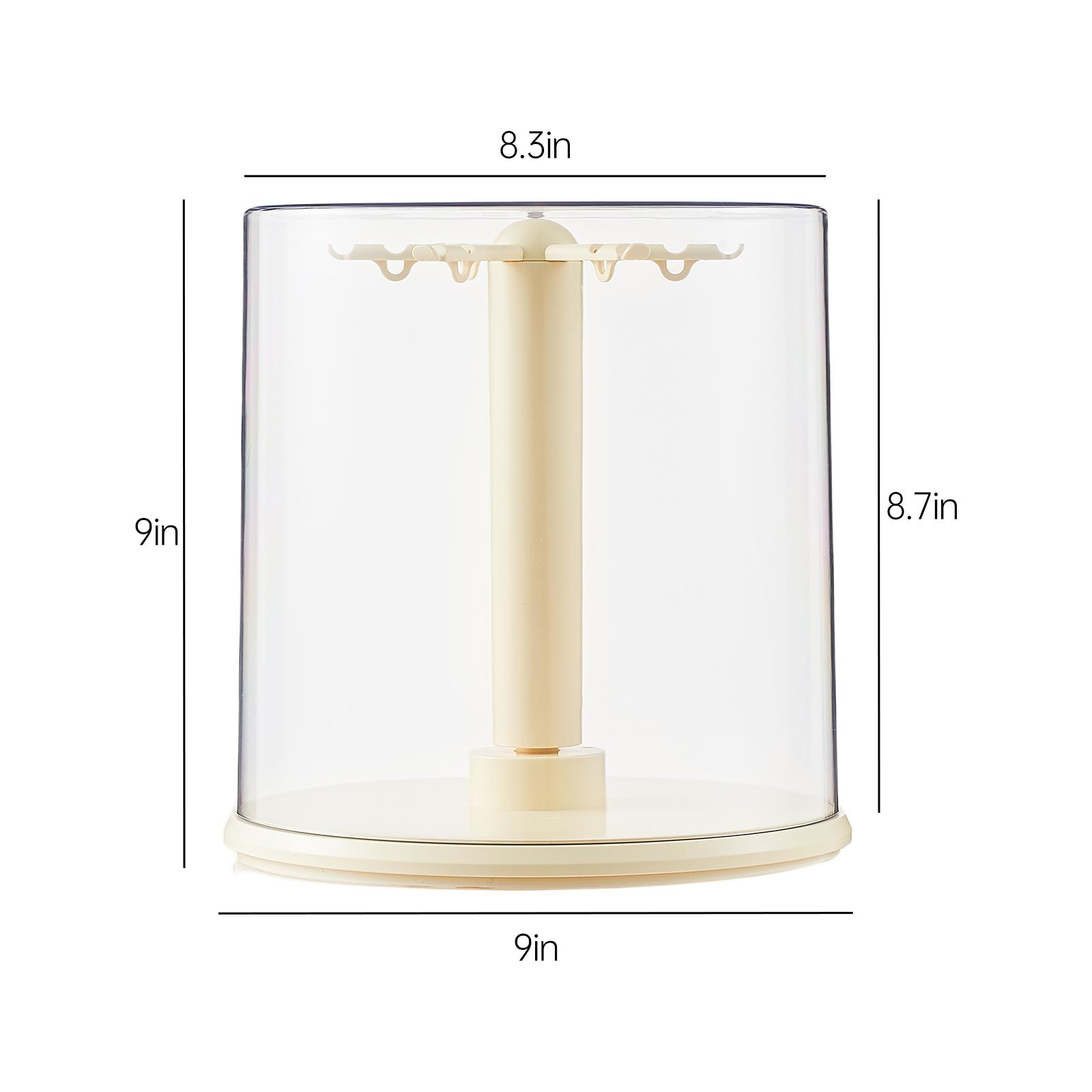 UFORU Clear Dustproof Rotating Display Box for Keychain Watch Jewelry Home Organizer Living Room Bedroom Study Room No Battery Required Case blind  box  display Fitting