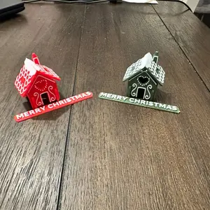 3-D Printed Gingerbread House Kit for Kids and Adults Christmas Decoration Festive Red and Green Models 5 per order Easy to Assemble Ornaments Perfect for All Ages