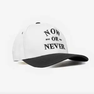 Now Or Never Co - Five Panel Structured Snapback (White/Black)