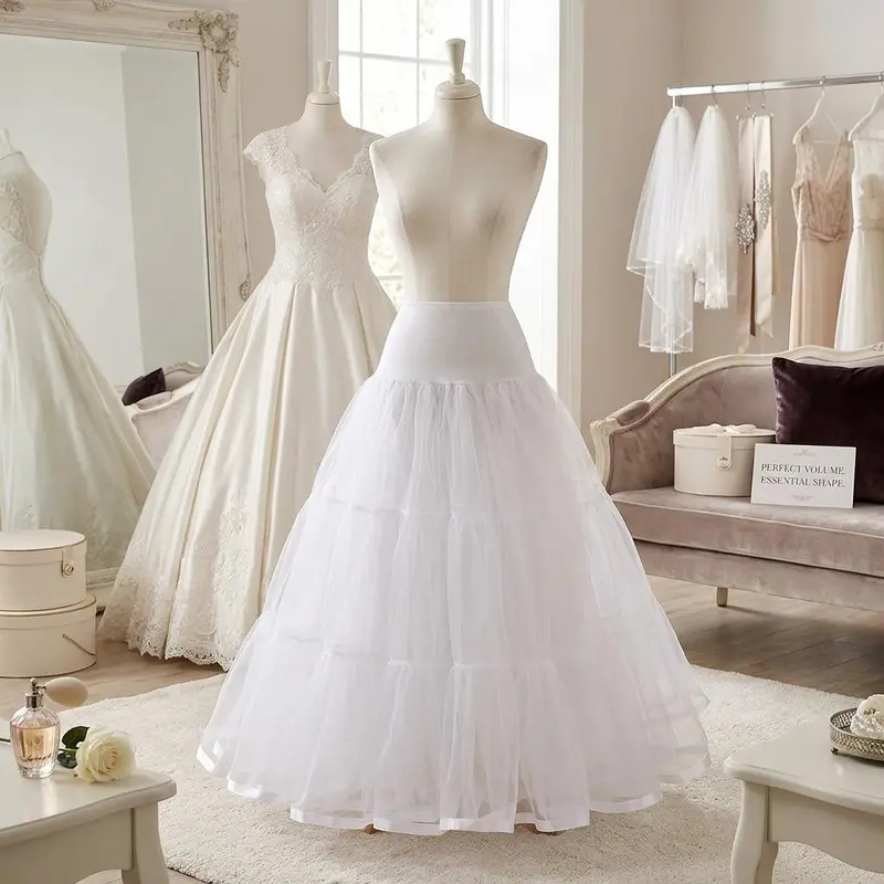 Bridal Petticoat Wedding Underskirts A-Line Floor-Length Tulle Wedding  Petticoats COCOMELODY CP001600D