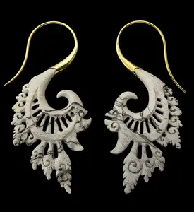 18G Alary Brass Tamarind Wood Hangers / Earrings