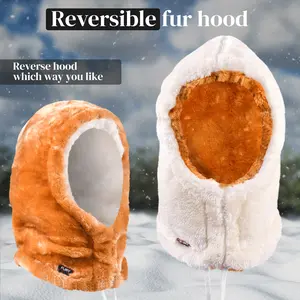Fury Innovative Reversible Fur Hood Very Soft on skin -Only Sold by Fury for Women  & Men Menswear Stylish Faux