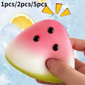 1/2/5pcs Watermelon Squishy Toy, Fun Stress Relief Toy, Perfect for Kids and Adults, Durable and Reusable