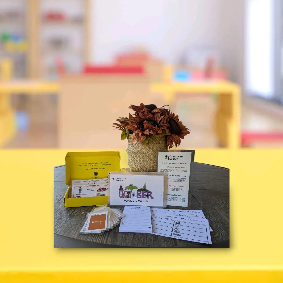 October Themed Writing Centers for Lower Elementary Grades - 4 Laminated Activities Ready to Use in Each Box