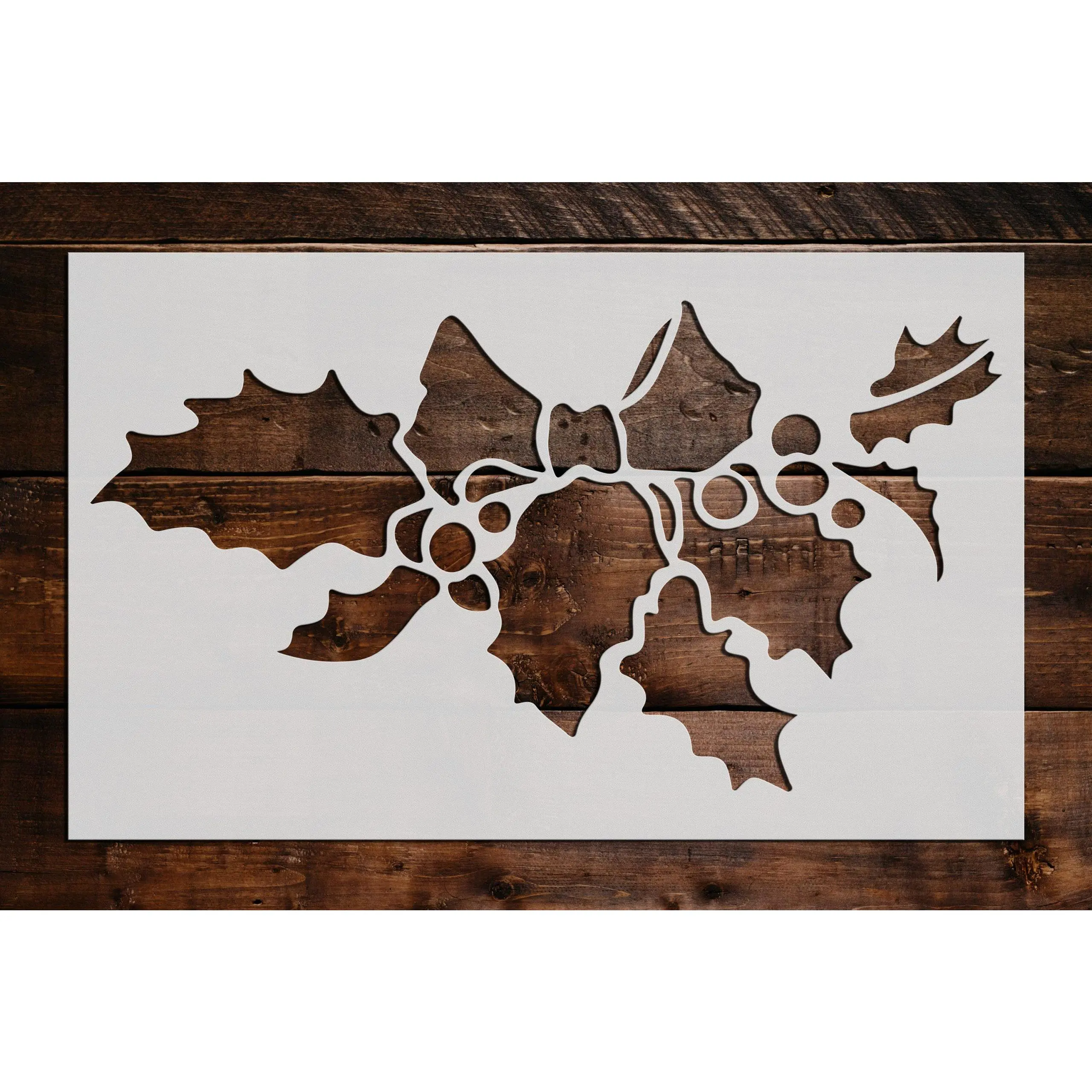 Holly and Bow Stencil - Art and Wall Stencil