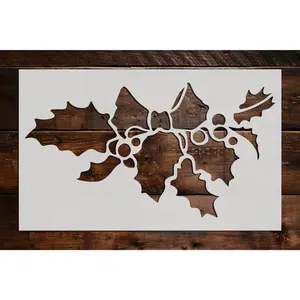 Holly and Bow Stencil - Art and Wall Stencil
