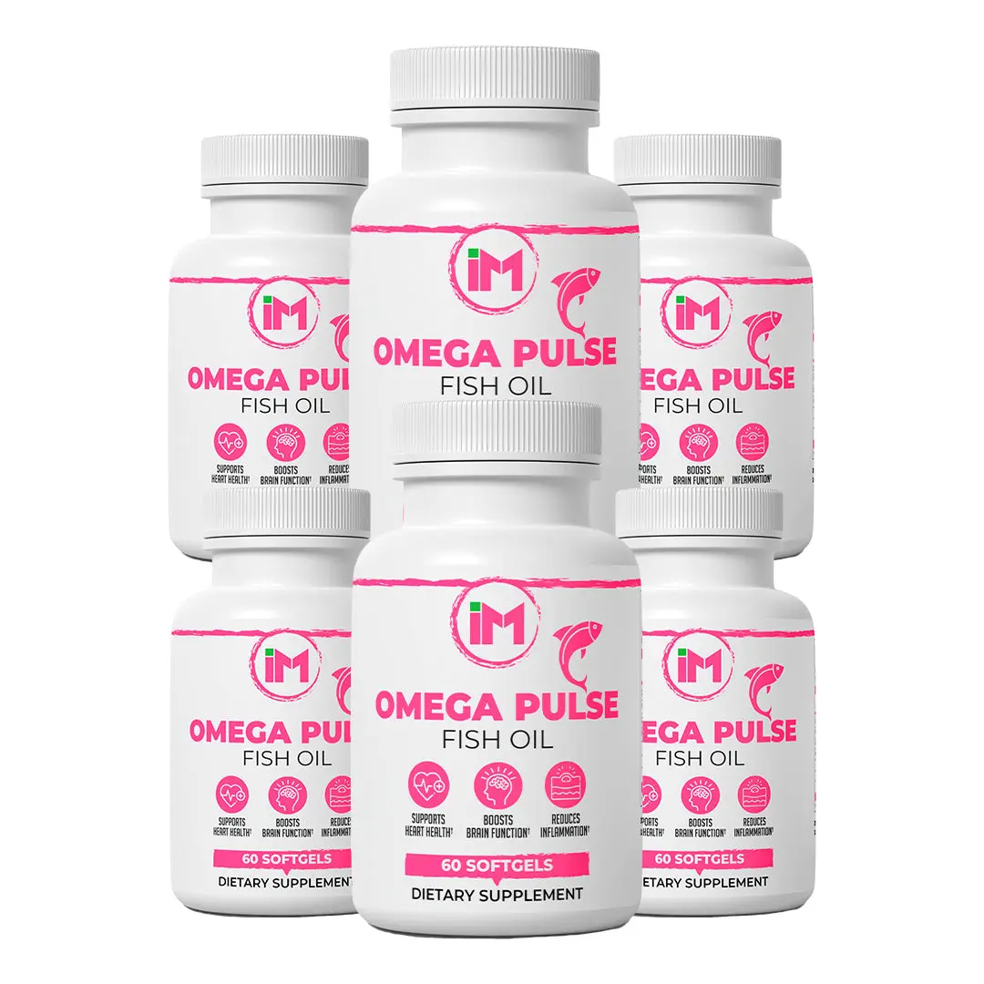 IM OmegaPulse - 6 Bottles - Omega-3 Fatty Acids - Fish Oil - EPA & DHA Healthy Dietary Supplement