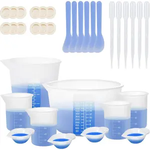 Measuring Cup for , Resins Supplies with 600ML+250ML+ 100ML Cups,  Mixing Cups,  Stir Sticks, Epoxy Mixing Cup