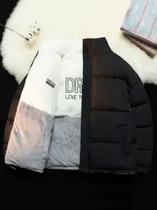 Men's Cotton Jacket Double-Sided Wear high-quality winter Thickened Warm Coat Trendy Couple Bread Jacket Cotton Coat White