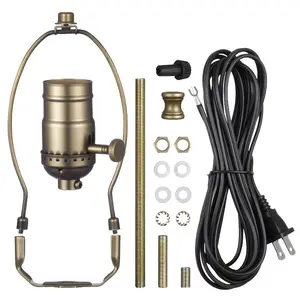 VEVOR Lamp Rewire Kit, E26 Lamp Socket with 12 ft Matching Cord, Antique Bronze Finish, Lamps Making Kit with All Essential Hardware, Light Wiring Kits for Table Floor Lamps, DIY Rewire or RepairVEVOR Super Brand Day