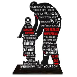 Wooden Plaque Gift for Dad, Son's Birthday or Father's Day Present, Cool Decorative Sign, Best Dad Decoration, 2D Plane Design