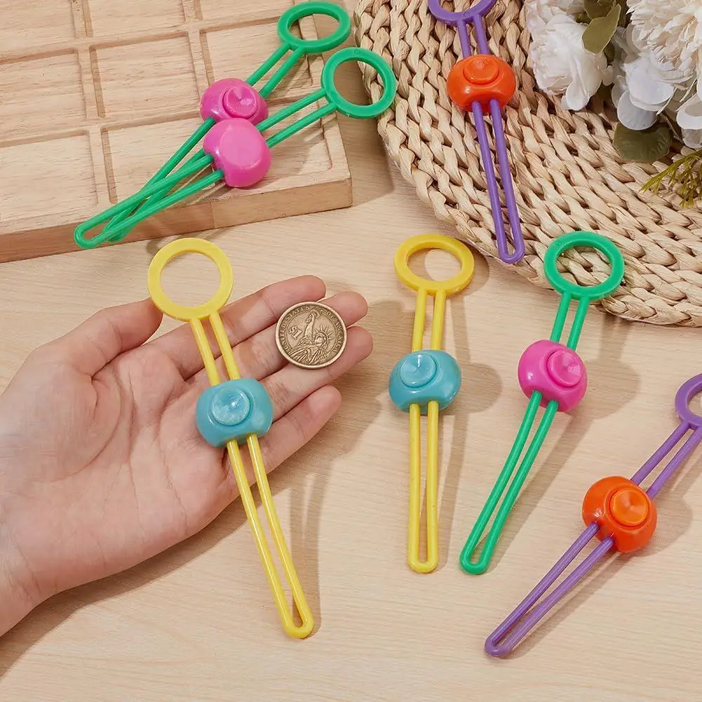 6 Pack Bag Clips Strap Sealer Organizer Zipper Pulls Food Sealing Clip with Handle Grip Hanging Hook for Snack Bread Bags Wire Cable Cord Tie Wrap Rop