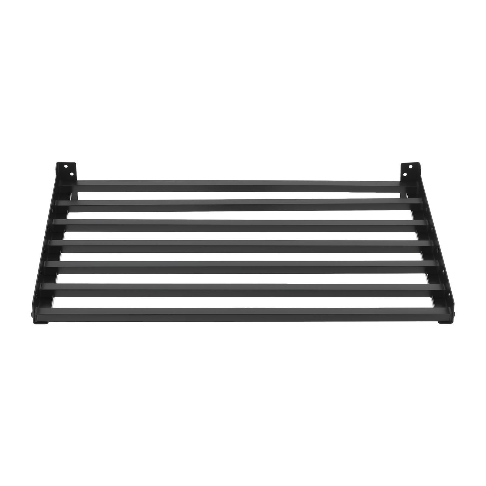 Wall Mounted Microwave Oven Rack with 110 lbs Capacity, Heavy Duty Q235 Steel & Aluminum Shelf, Black Finish Space Saving Organizer for Kitchen Office Cafe Living Area
