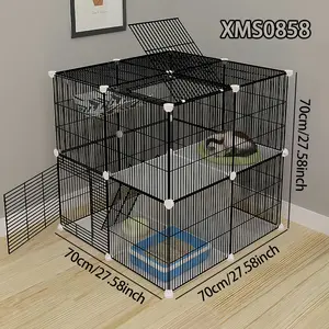 Easy Install Detachable Cat Cage, Home Use Kitten Villa, Small Pet Cage with Toilet Area, Large Space Small Cat House, Litter Box Enclosure