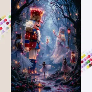 1pcs 5D DIY diamond painting kit, 5D diamond art kit, DIY decoration, nutcracker dancer diamond painting kit full round drill DIY, mosaic, diamond art, DIY art home decoration, suitable for Halloween and Christmas.