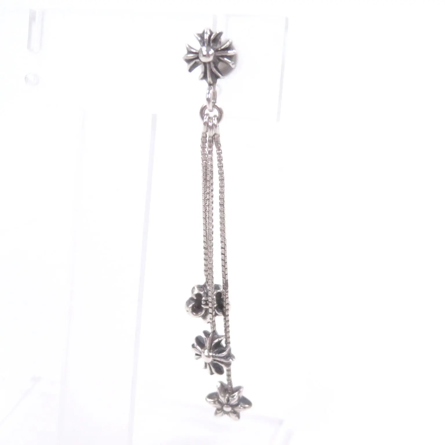 Pre-owned Chrome Hearts Sterling Silver 925 (Ag925) Small Leather Goods Pierce JOJOEARRING Silver Earring