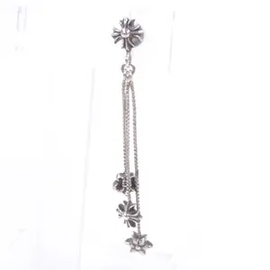 Pre-owned Chrome Hearts Sterling Silver 925 (Ag925) Small Leather Goods Pierce JOJOEARRING Silver Earring