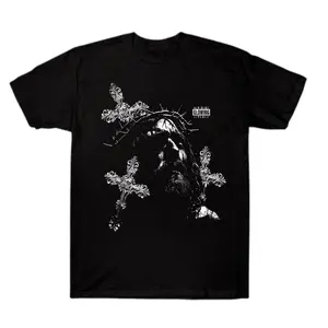 Retro Jesus Cross Graphic Print Acid Washed T-Shirt Cotton Unisex Graphic Tees, Crew Neck, Size S- 3XL, Menswear Top, Womenswear Top Underwear Streetwear Tshirt Tropical Round Neck Crewneck