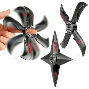 Ninja Star Finger Spinner Toy, Metal Shuriken FidgetSpinner, Anime Style Rotating Throwing Star Toy for KidsTeens