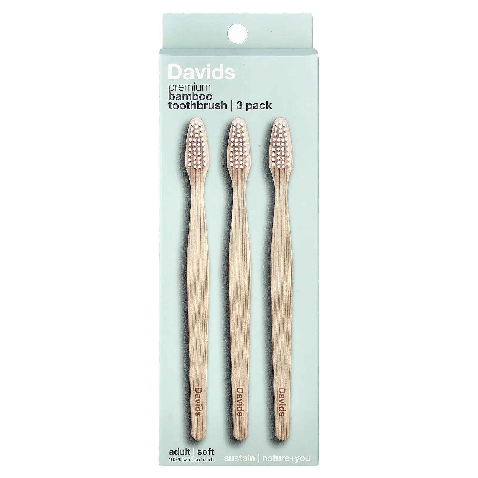Davids Premium Bamboo Toothbrush, Soft, Adult, 3 Toothbrushes Davids Premium Bamboo Toothbrush, Soft, Adult, 3 Toothbrushes