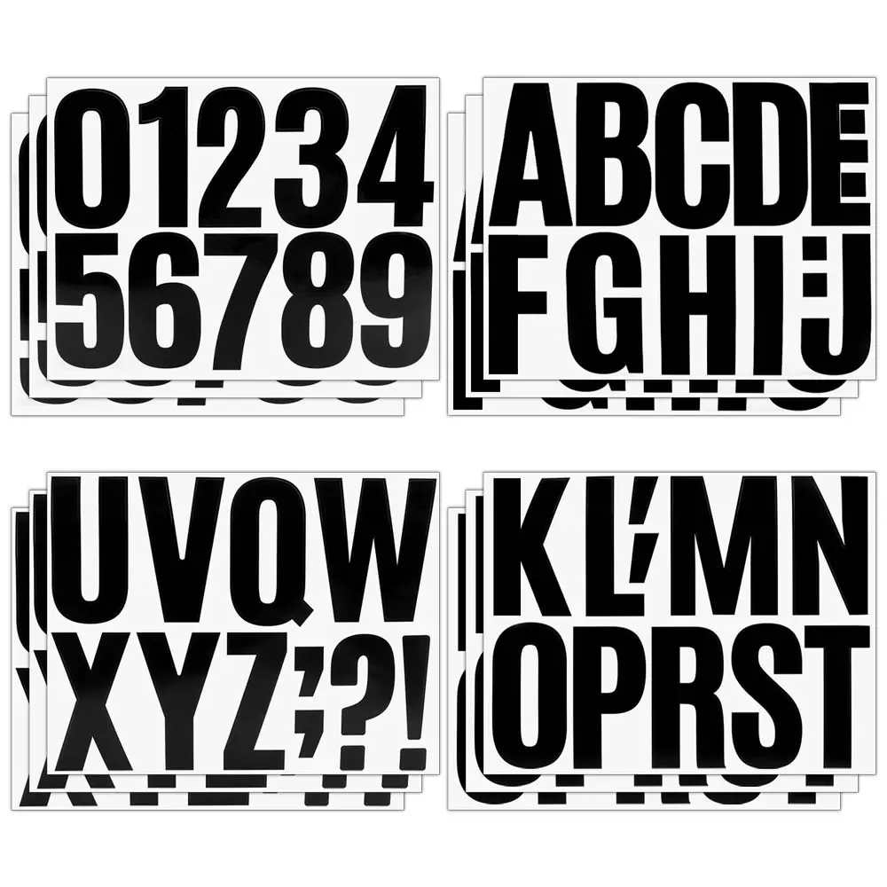 12 Sheets Large Self Adhesive Vinyl Letters Numbers Set,4 Inch Mailbox Numbers Stickers for Mailbox,Signs,Window,Door,Cars,Trucks,Home,Business,Address Number,Lockers,Christmas Party,Father's Day Gift,Hand Tools Kits