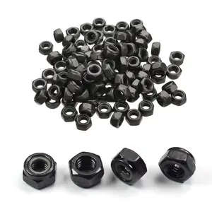 M3 115 count Locknuts Metric Nylon Inserted Hex Lock Small Nuts Self-Lock Nylon Insert M3x0.5mm Black Carbon Steel Self Locking 5.5mm Hex  Nut Driver Nut Right Hand M3-0.5