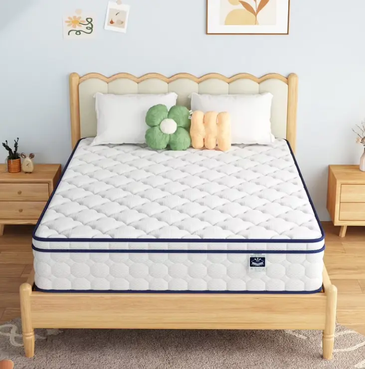 Queen Size Mattress 10 - 12 Inch Gel-Infused Memory Foam & Pocket Springs, Medium Feel, CertiPUR-US Certified, Pressure Relieving & Cool Night Sleep