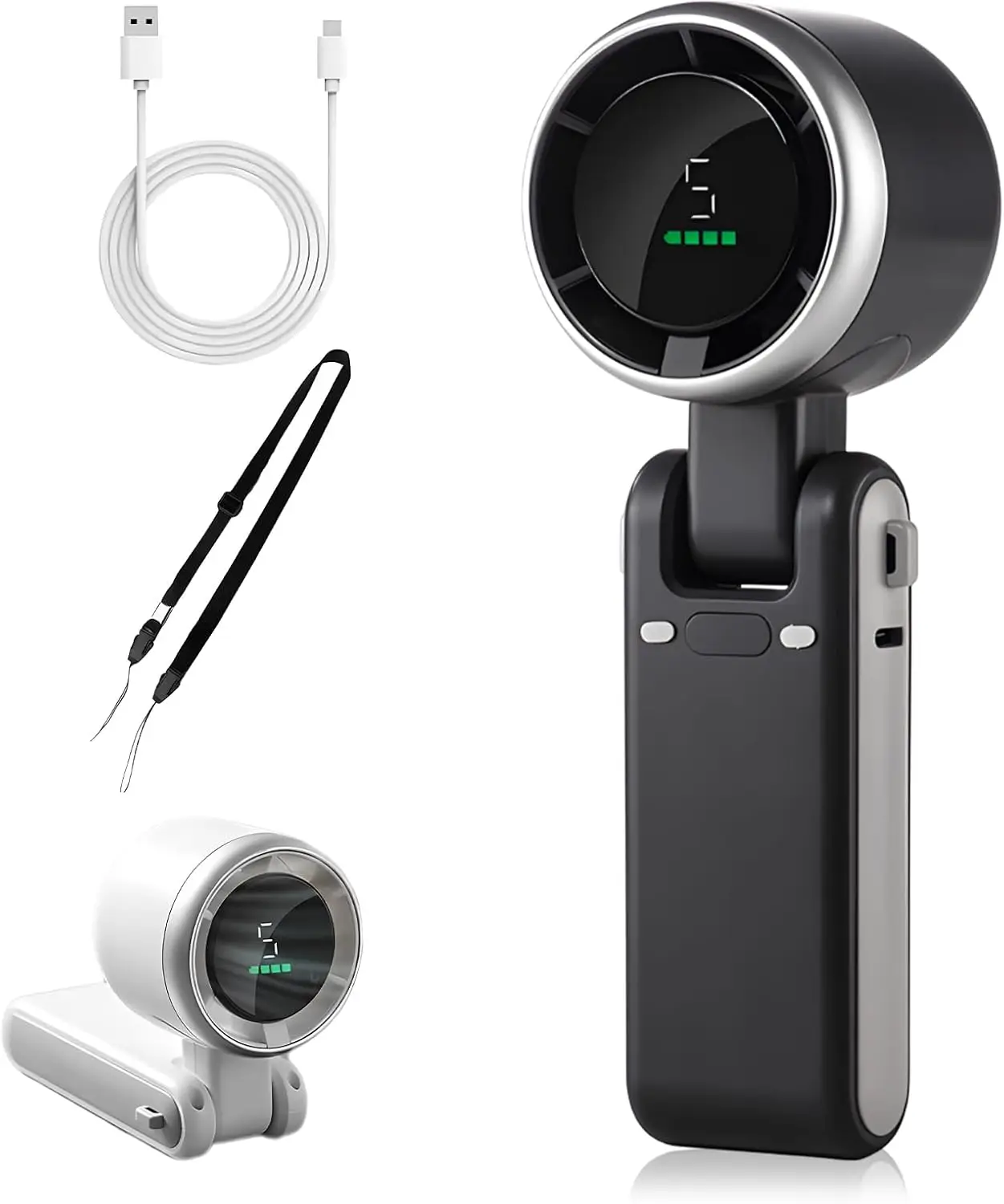 Portable Handheld Turbo Fan, 5 Gear Wind,4000mAh Battery Operated, 3 IN 1 Hand Fan Rechargeable for Outdoor Activities, Travel, Working Summer Travel