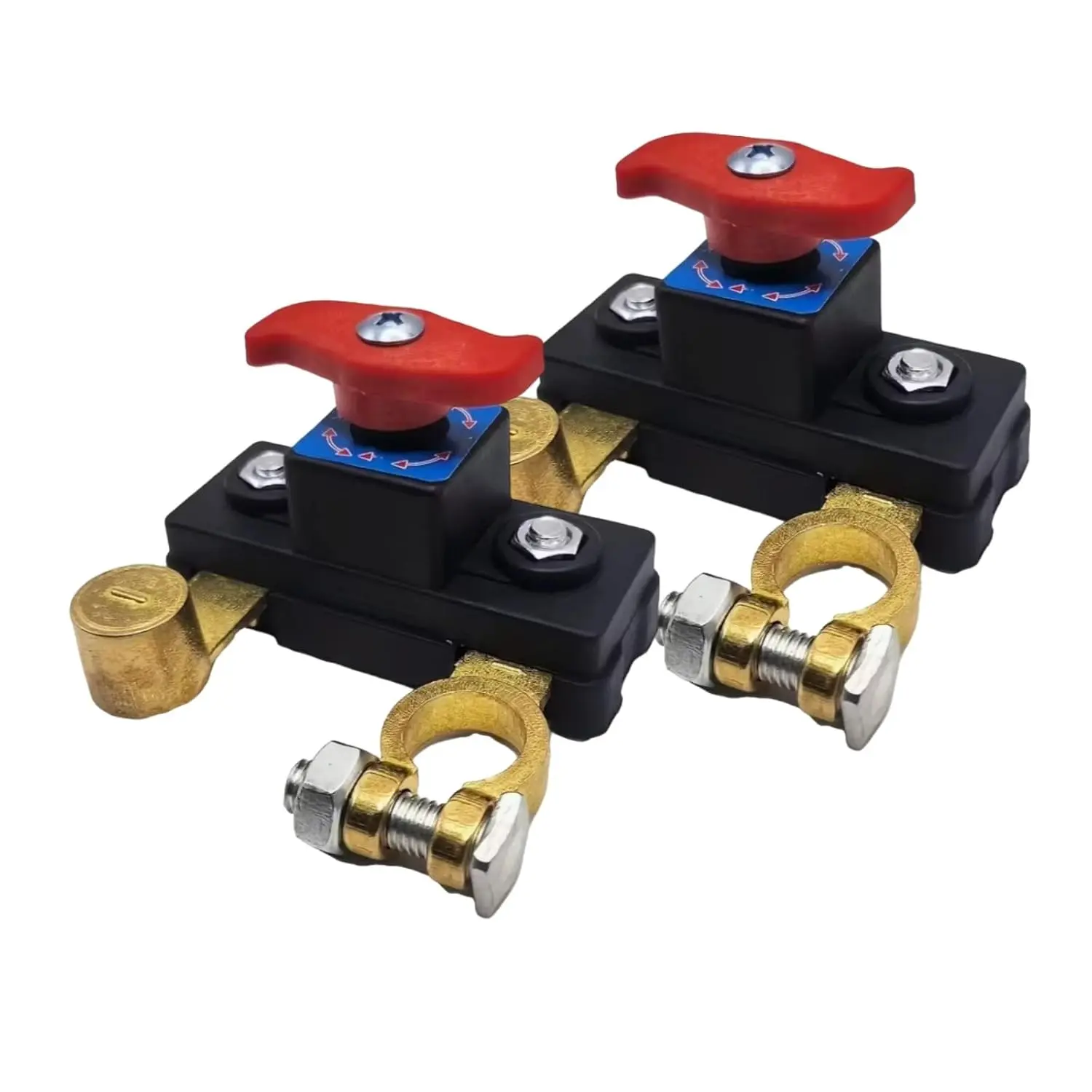 2Pcs Battery Disconnect Switch 12V 24V High Conductivity Battery Cut Off Switch Pure Copper Manual Rotary Battery Shut Off Switch for Car Truck RV Boat Power Control