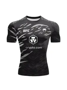 Summer Latest UFC Fighting T-shirt Boxing Fitness Summer Training Short Sleeve Outdoor Sports Breathable Men's T-shirt